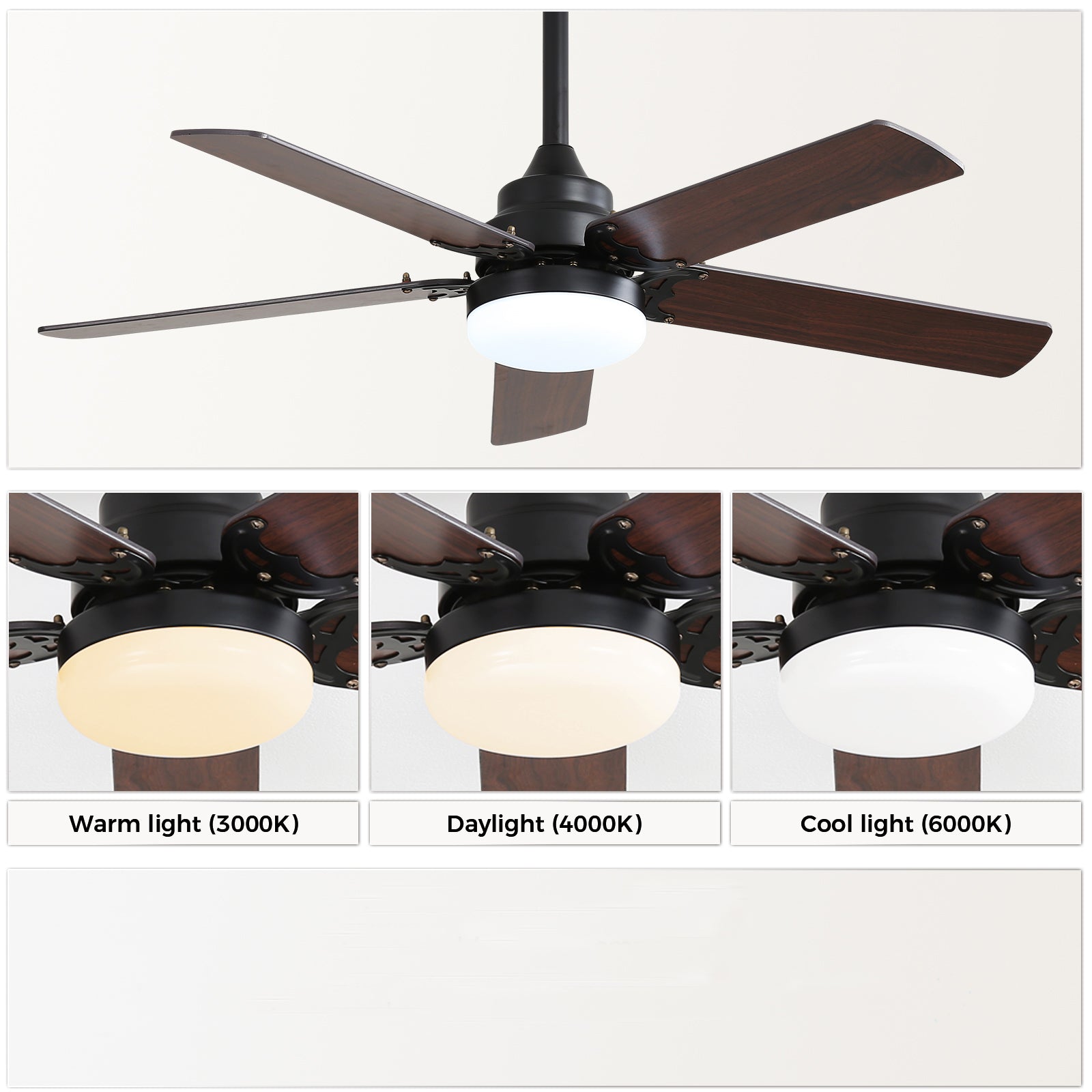 Nøordka Ceiling Fan Fixture Default 42" Nordic Inspired Black Ceiling Fan With Light