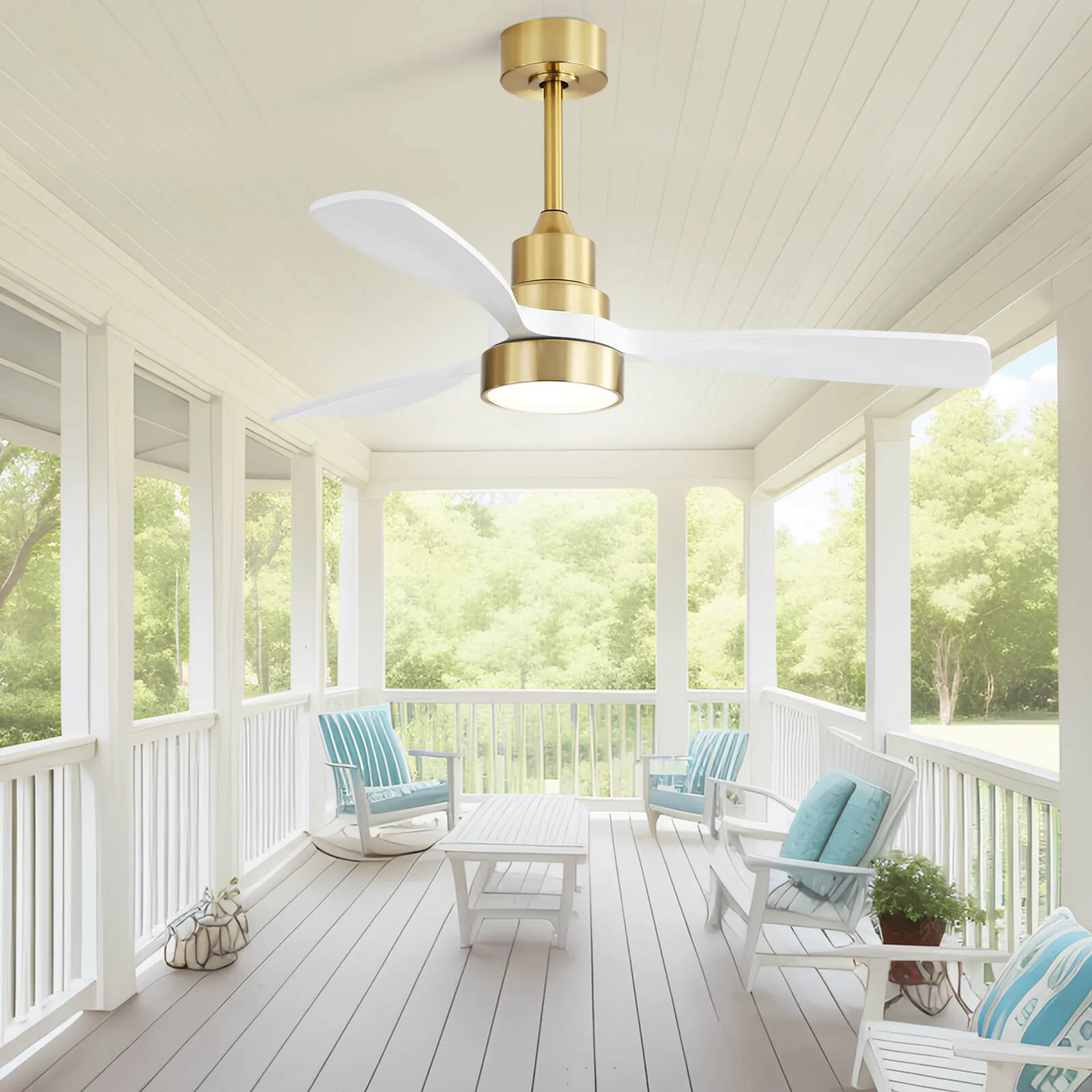 Nøordka Ceiling Fan Fixture Default 48" Modern Sleek Gold Ceiling Fan With Lights