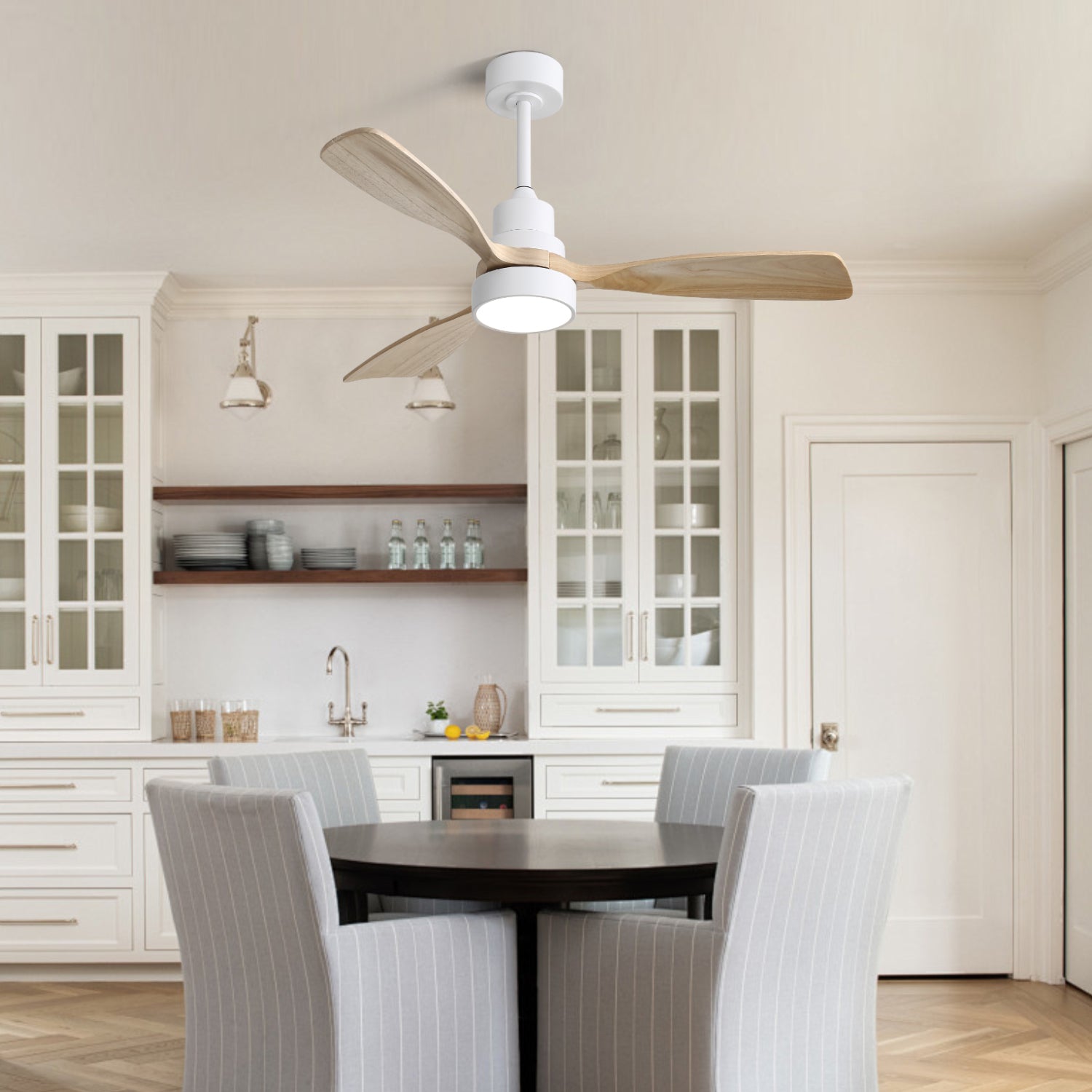 Nøordka Ceiling Fan Fixture Default 48" Modern White Ceiling Fan With Lights