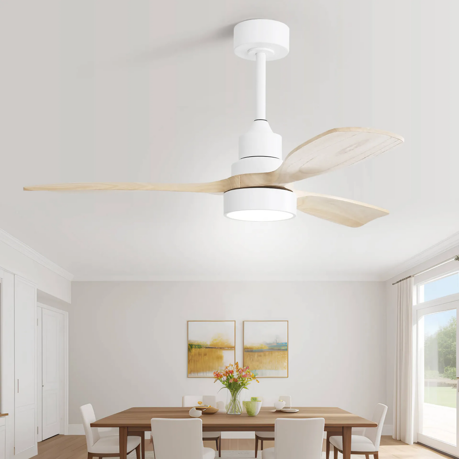 Nøordka Ceiling Fan Fixture Default 48" Nordic Inspired White Ceiling Fan with Light