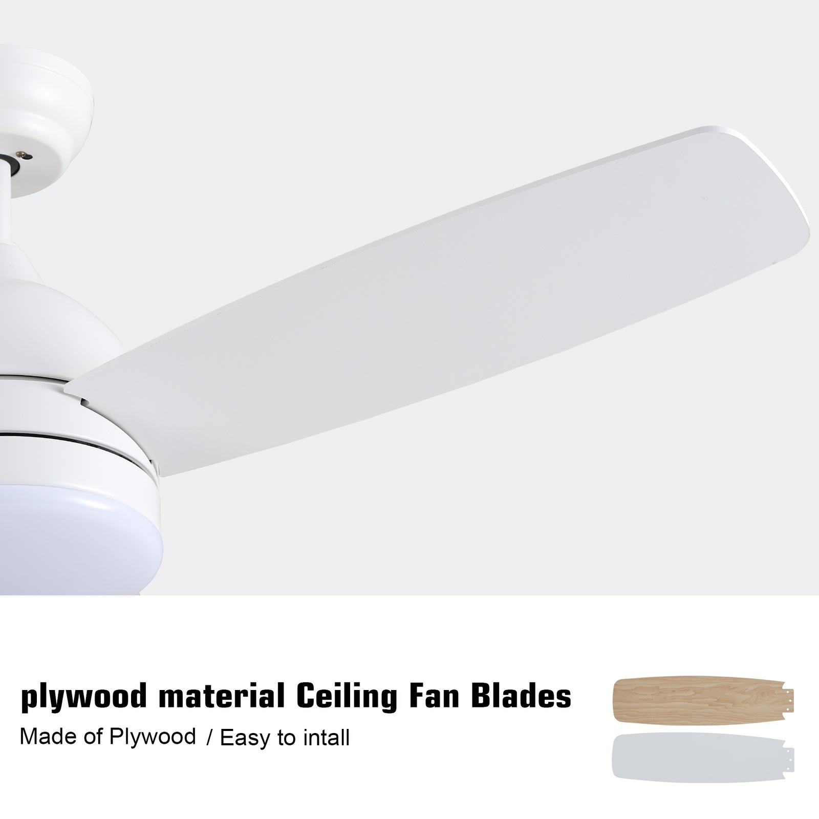 Nøordka Ceiling Fan Fixture Default 48" Nordic Inspired White Ceiling Fan With Light