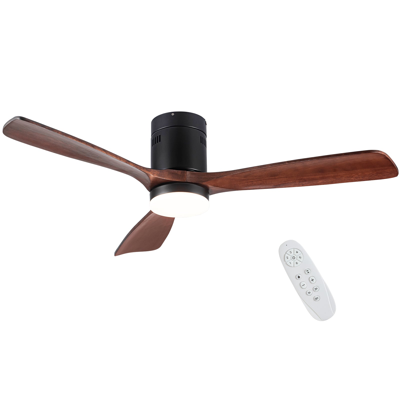 Nøordka Ceiling Fan Fixture Default 52" Modern Sleek Antique Black Ceiling Fan with Light