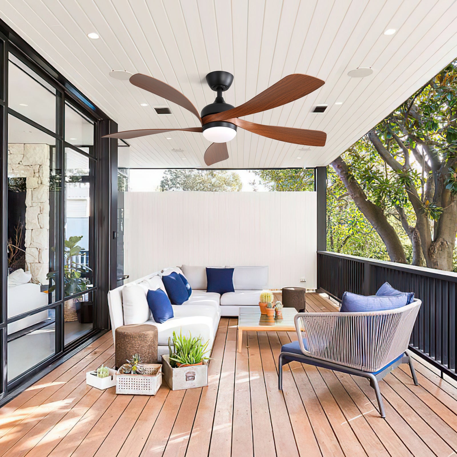 Nøordka Ceiling Fan Fixture Default 52" Modern Sleek Black Ceiling Fan With Light