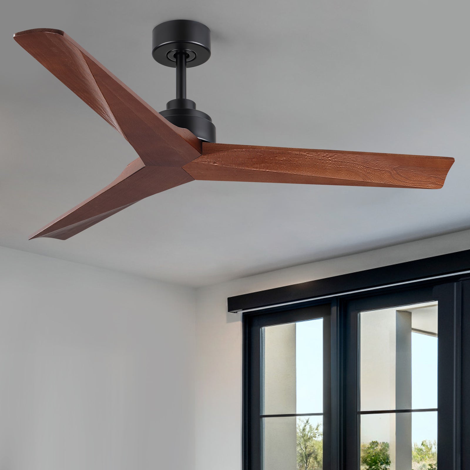 Nøordka Ceiling Fan Fixture Default 52" Modern Sleek Black Ceiling Fan Without Light