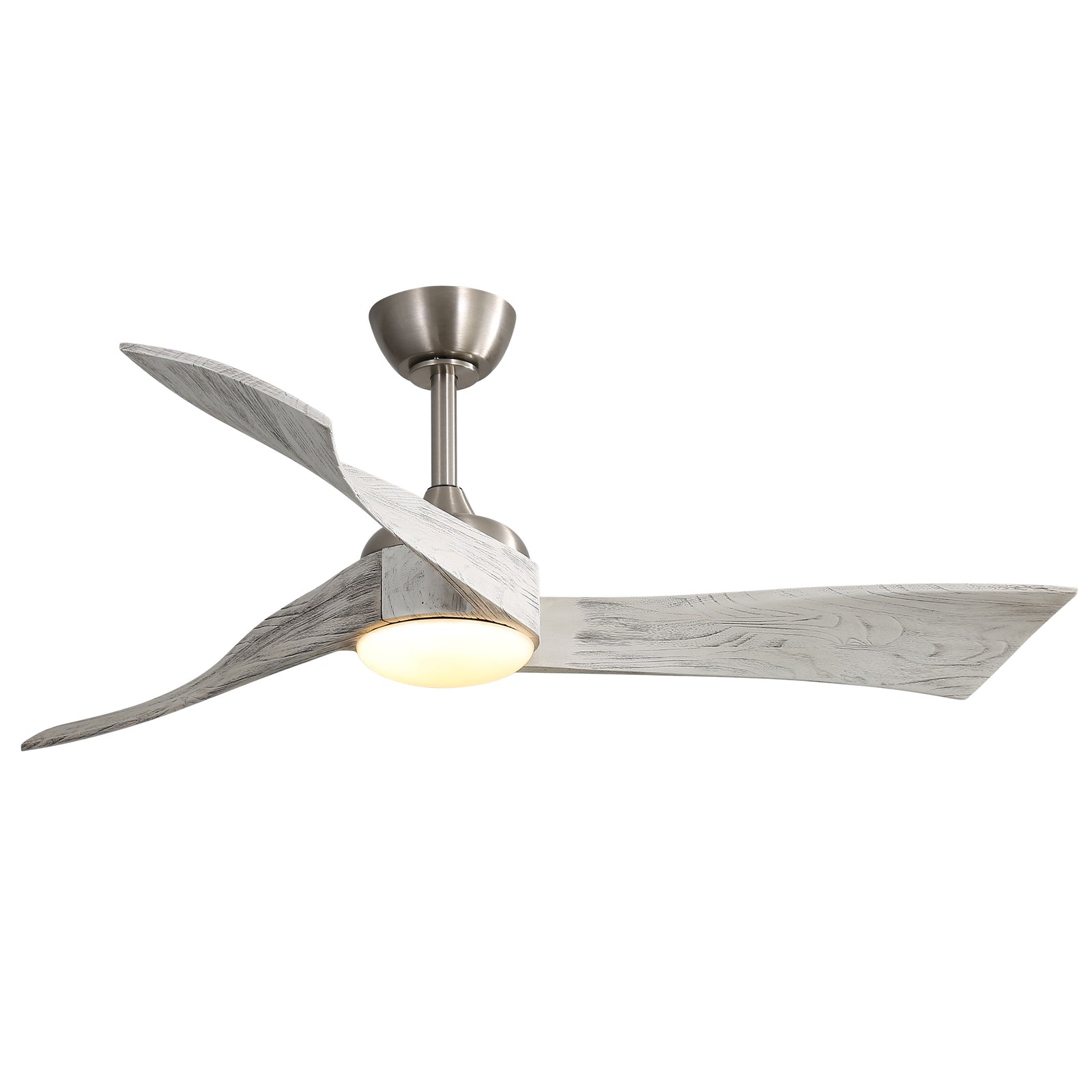 Nøordka Ceiling Fan Fixture Default 52" Modern Sleek Brushed Nickel Ceiling Fan with Light