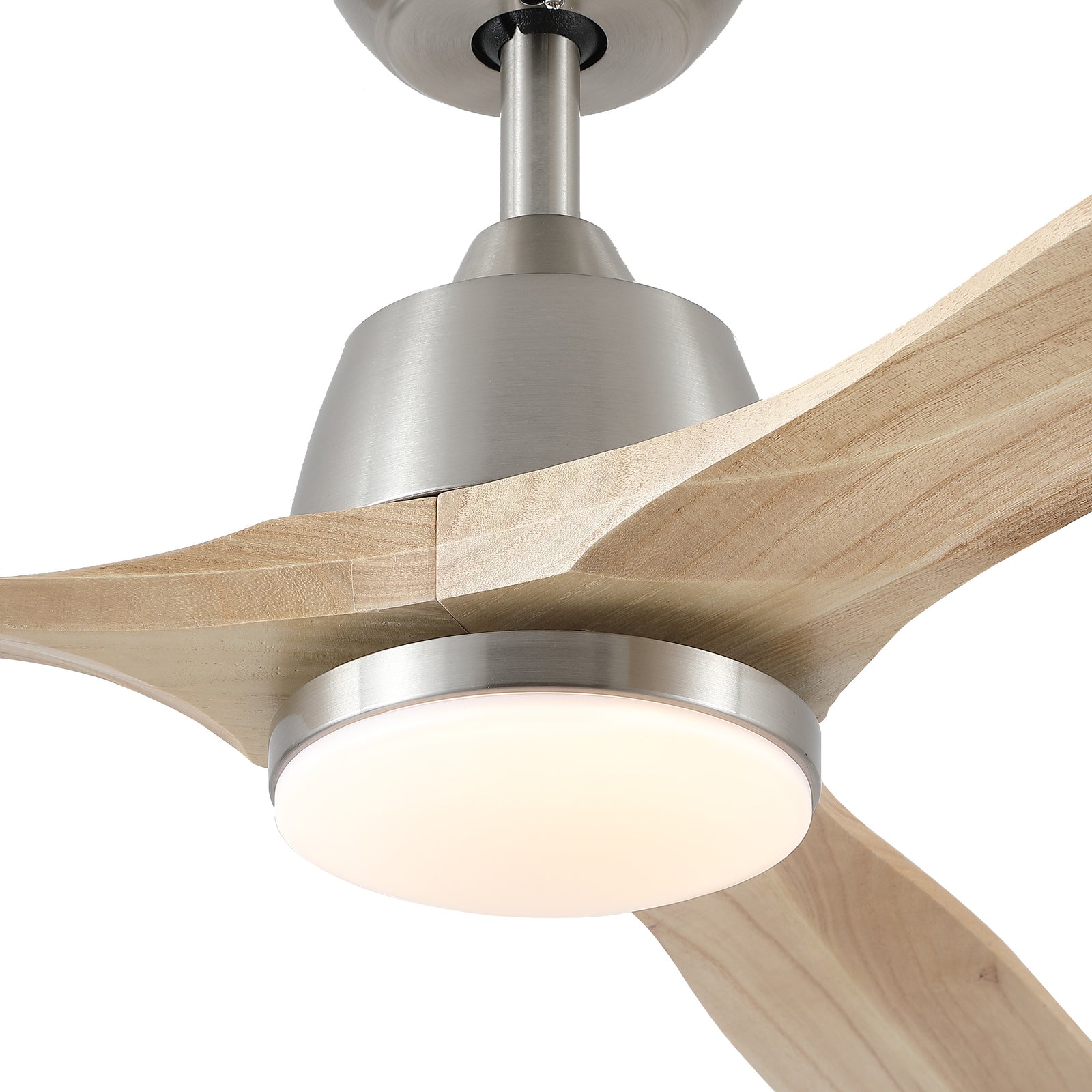 Nøordka Ceiling Fan Fixture Default 52" Modern Sleek Brushed Nickel Ceiling Fan With Light