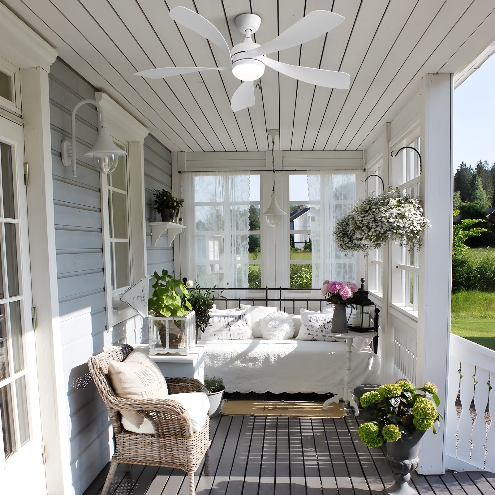 Nøordka Ceiling Fan Fixture Default 52" Modern Sleek White Ceiling Fan For Bedroom