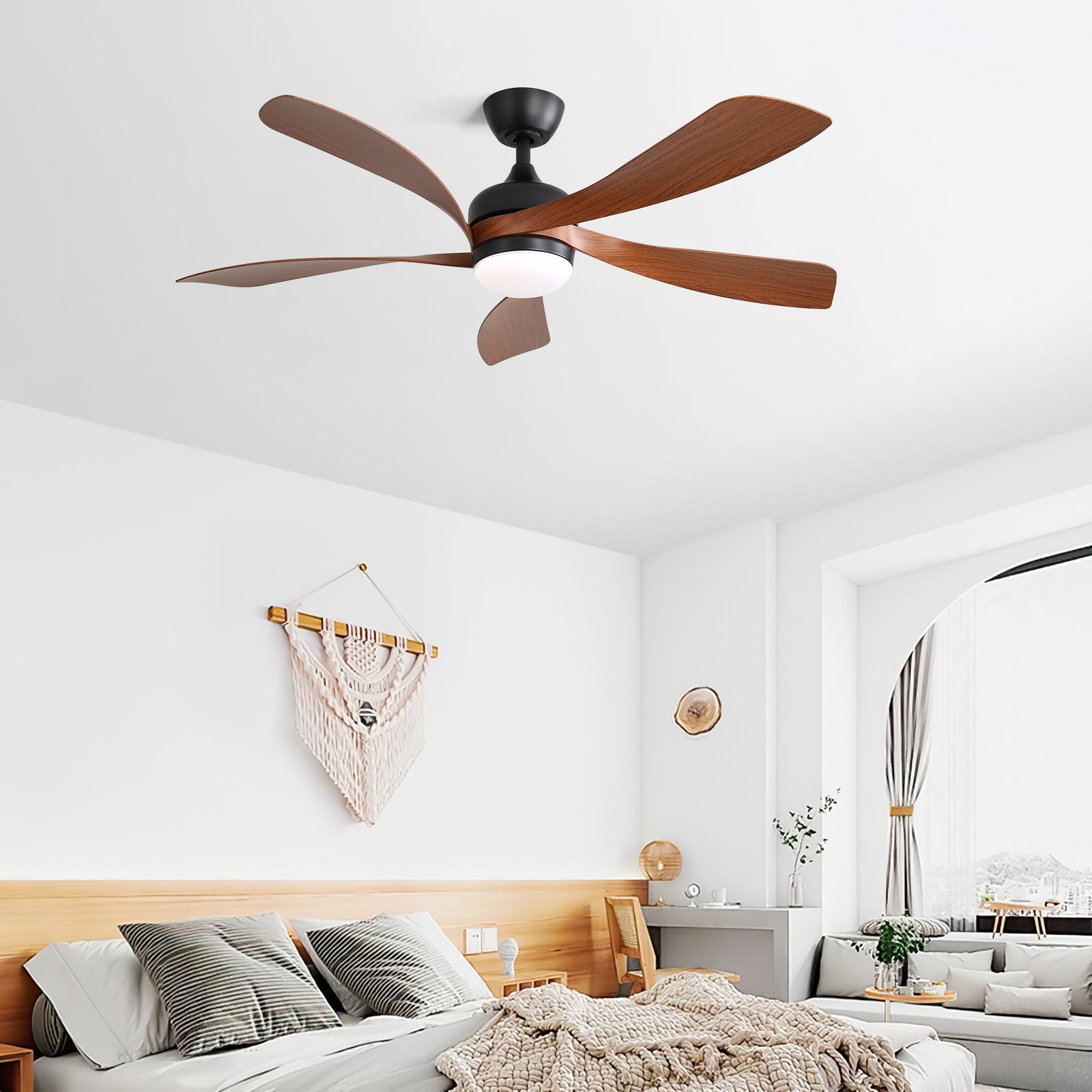Nøordka Ceiling Fan Fixture Default 52" Nordic Inspired Black Ceiling Fan for Bedroom