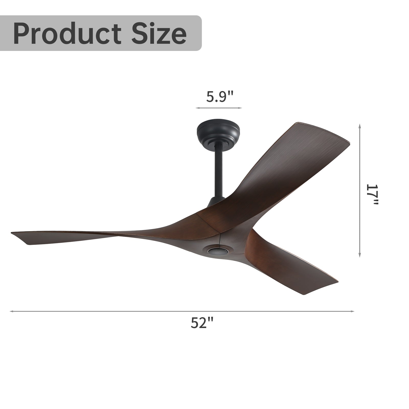 Nøordka Ceiling Fan Fixture Default 52" Nordic Inspired Black Ceiling Fan Outdoor Use