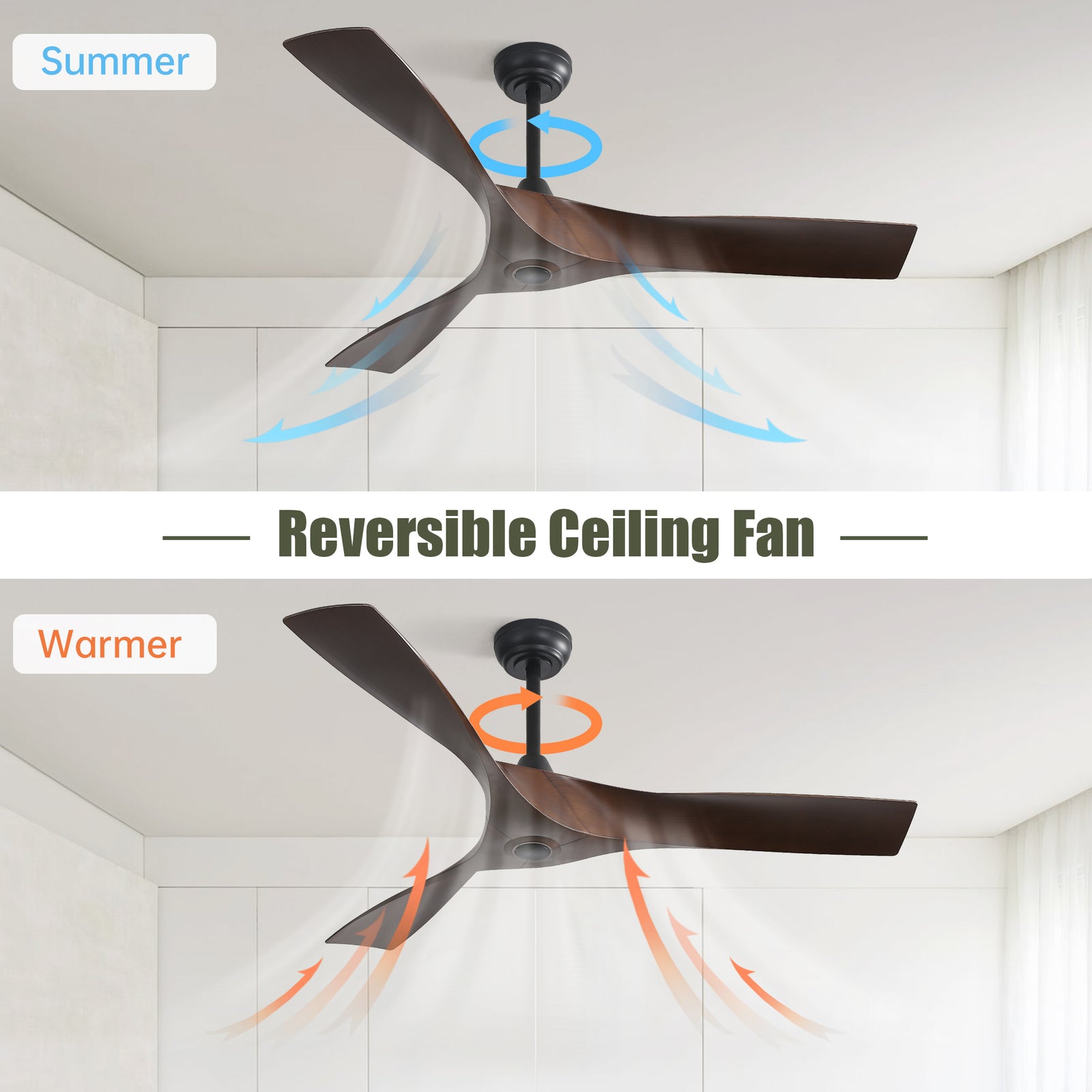 Nøordka Ceiling Fan Fixture Default 52" Nordic Inspired Black Ceiling Fan Outdoor Use