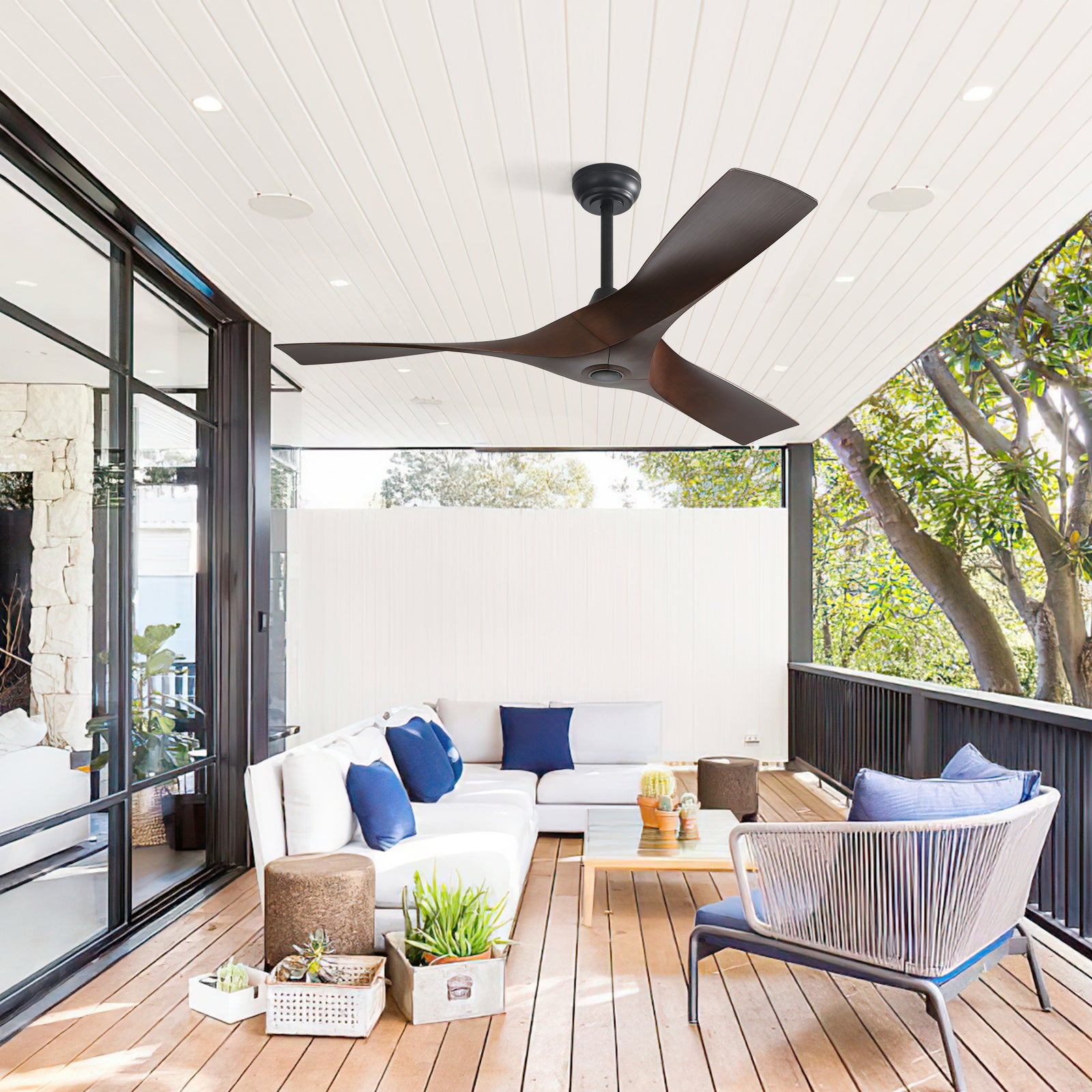 Nøordka Ceiling Fan Fixture Default 52" Nordic Inspired Black Ceiling Fan Outdoor Use