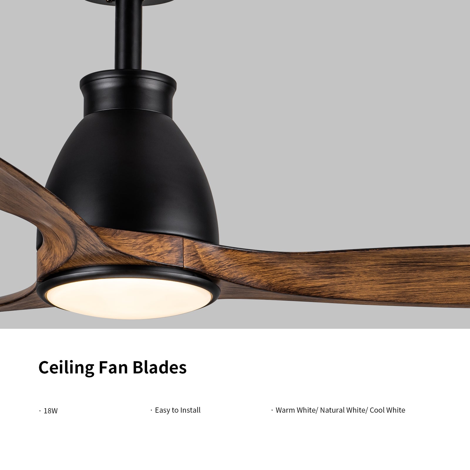 Nøordka Ceiling Fan Fixture Default 52" Nordic Inspired Black Ceiling Fan With Light