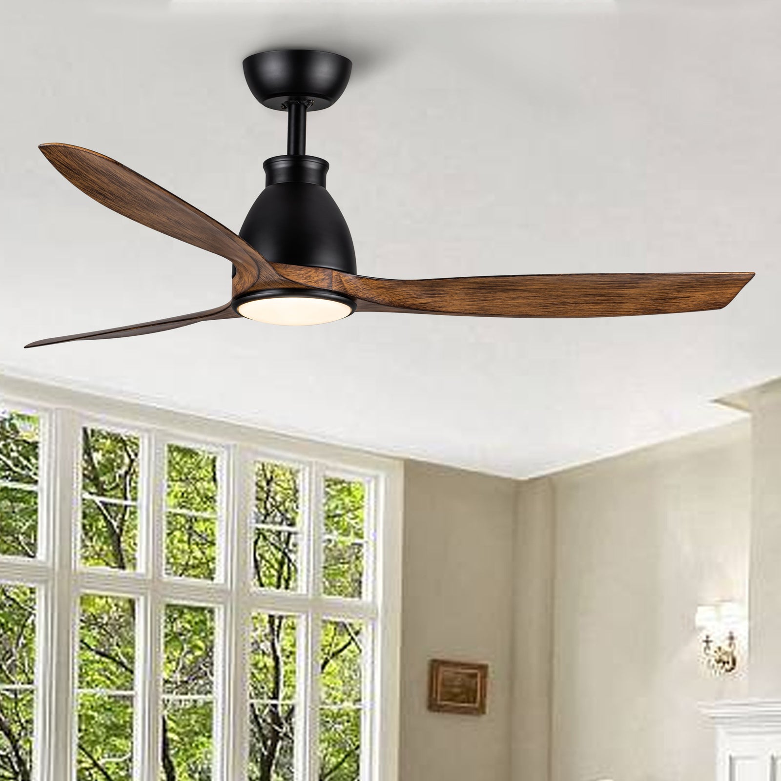 Nøordka Ceiling Fan Fixture Default 52" Nordic Inspired Black Ceiling Fan With Light