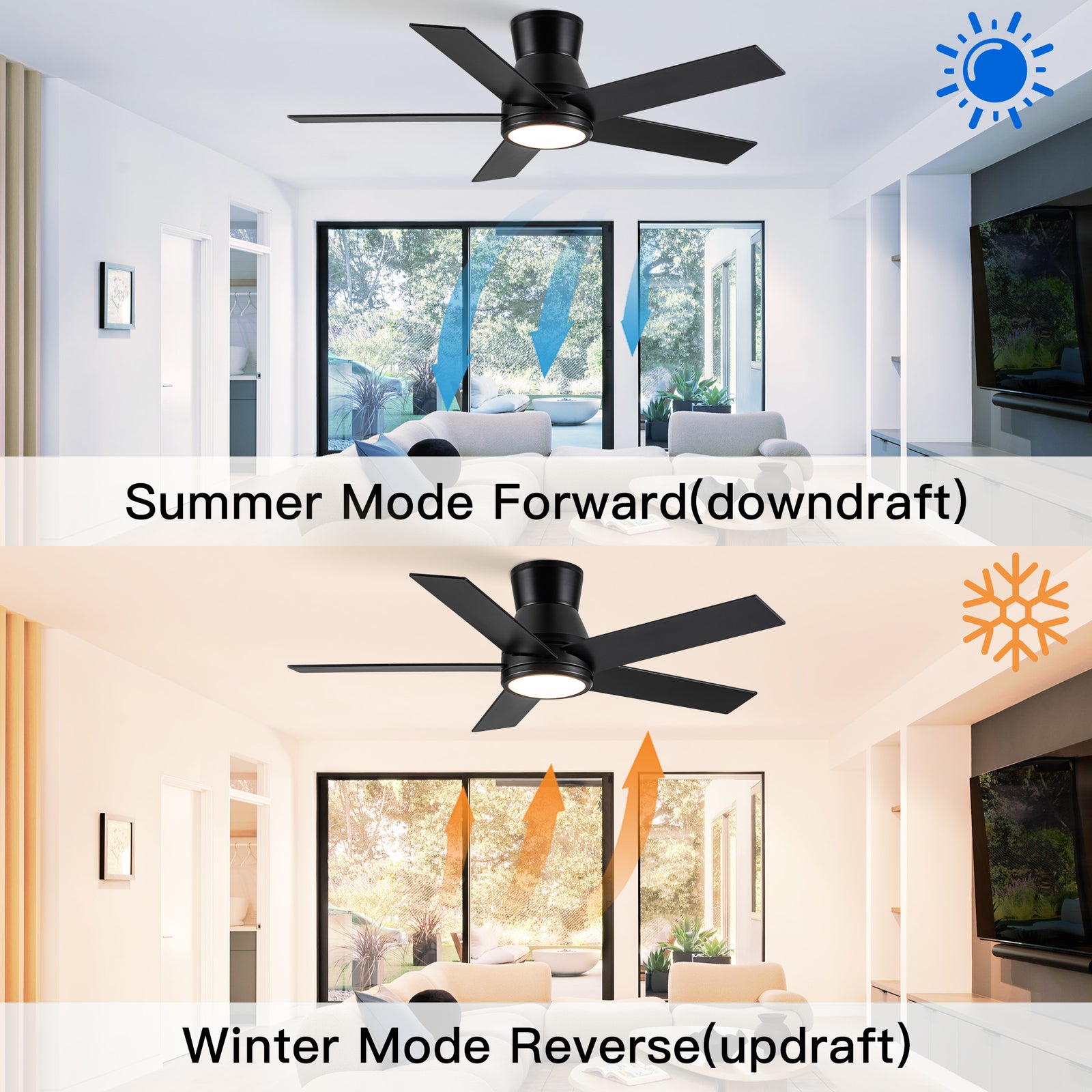 Nøordka Ceiling Fan Fixture Default 52" Nordic Inspired Black Ceiling Fan with Light