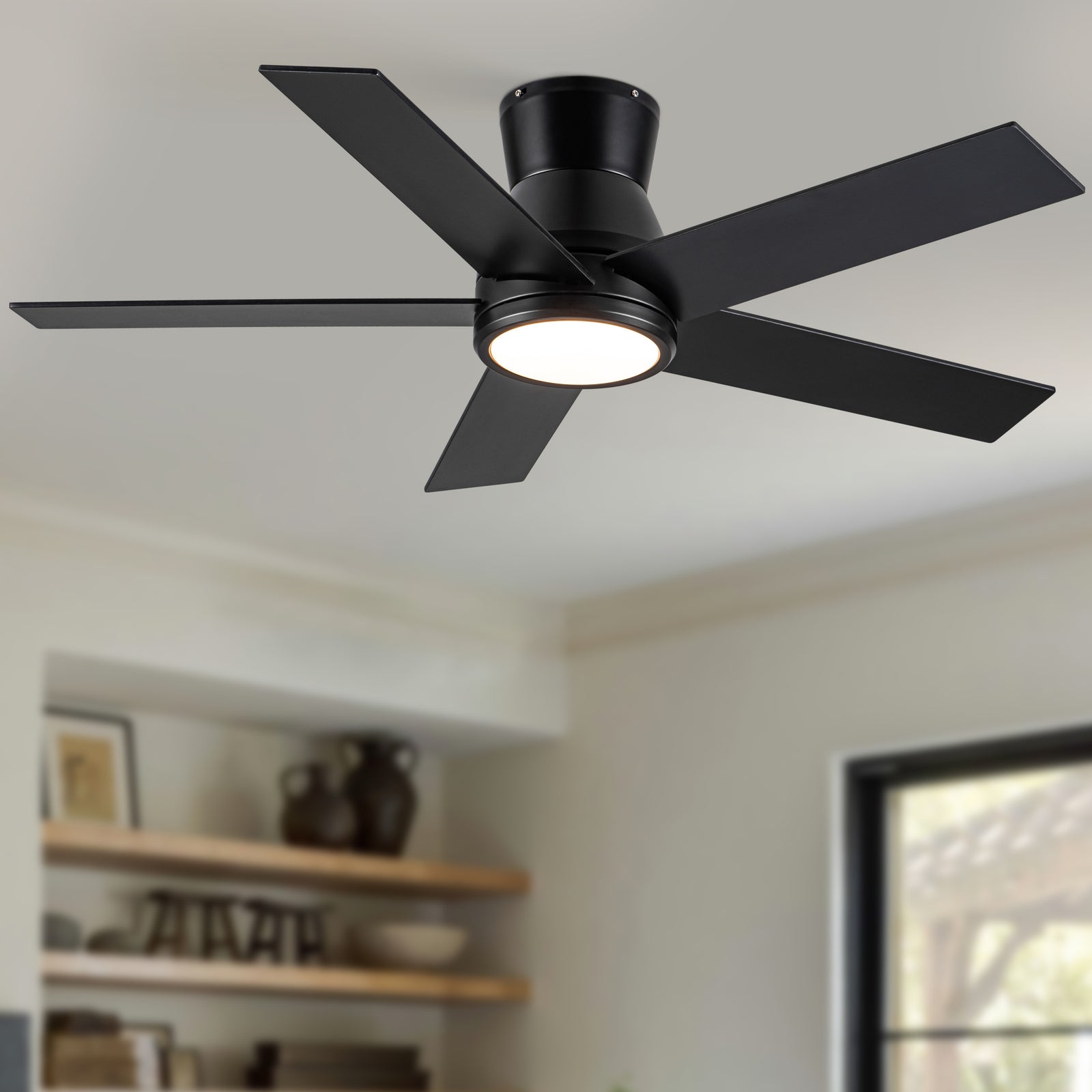 Nøordka Ceiling Fan Fixture Default 52" Nordic Inspired Black Ceiling Fan with Light