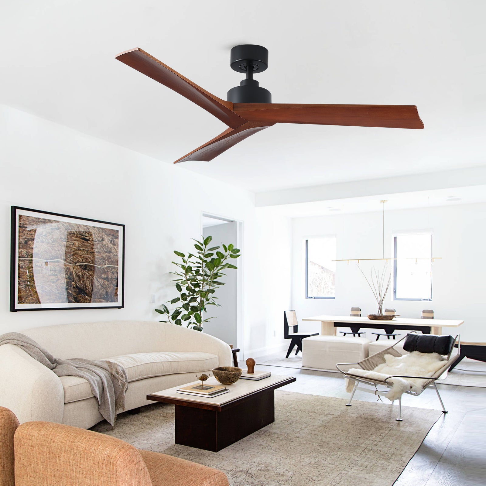 Nøordka Ceiling Fan Fixture Default 52" Nordic Inspired Black Ceiling Fan without Light