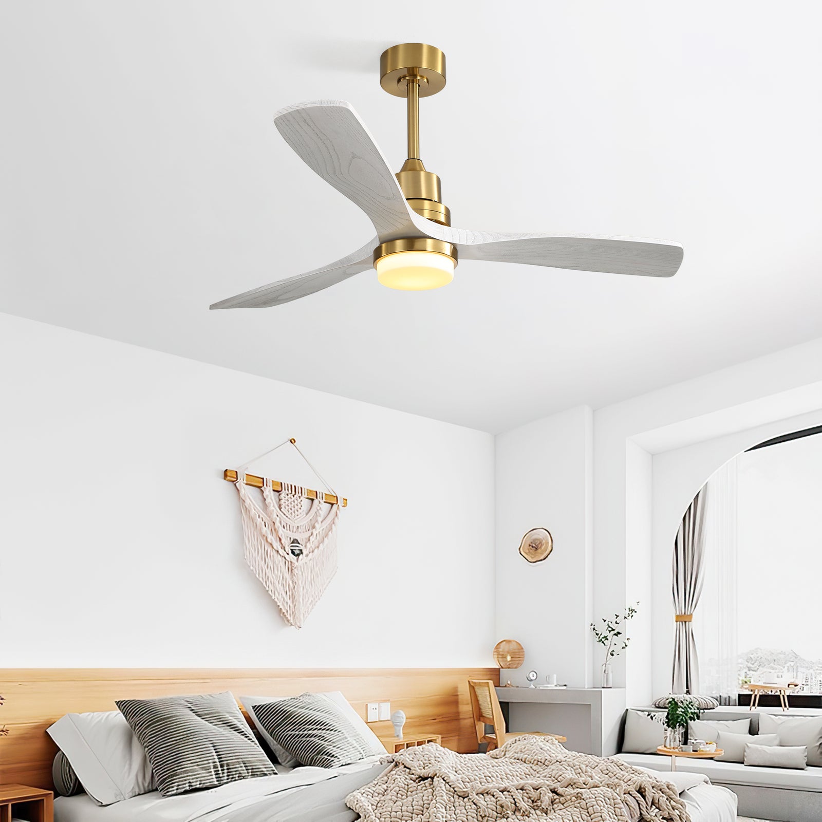 Nøordka Ceiling Fan Fixture Default 52" Nordic Inspired Gold Ceiling Fan With Light