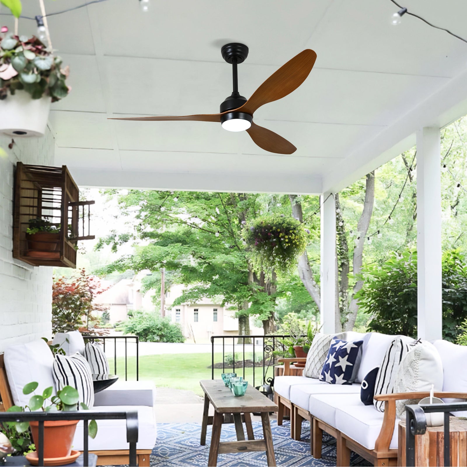 Nøordka Ceiling Fan Fixture Default 52" Nordic Inspired Matte Black Walnut Ceiling Fan