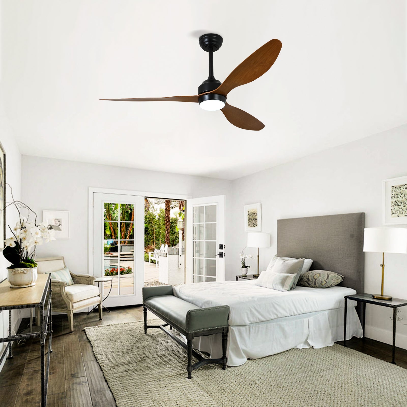 Nøordka Ceiling Fan Fixture Default 52" Nordic Inspired Matte Black Walnut Ceiling Fan