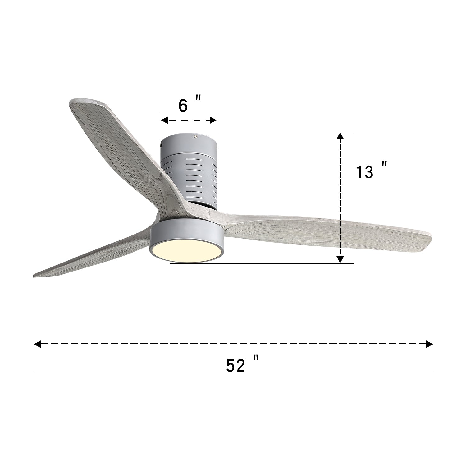 Nøordka Ceiling Fan Fixture Default 52" Nordic Inspired Silver Ceiling Fan With Light