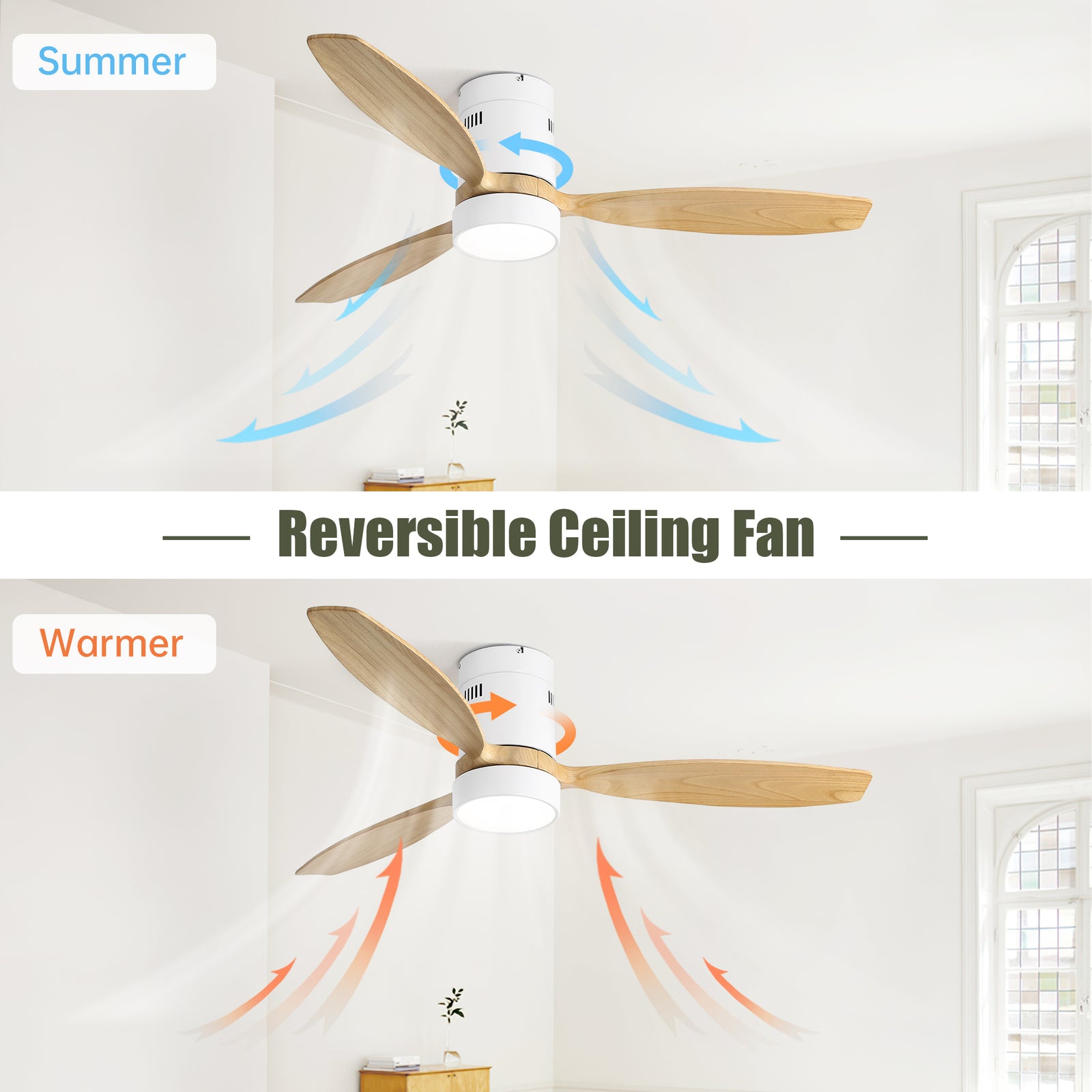 Nøordka Ceiling Fan Fixture Default 52" Nordic Inspired White Ceiling Fan With Light