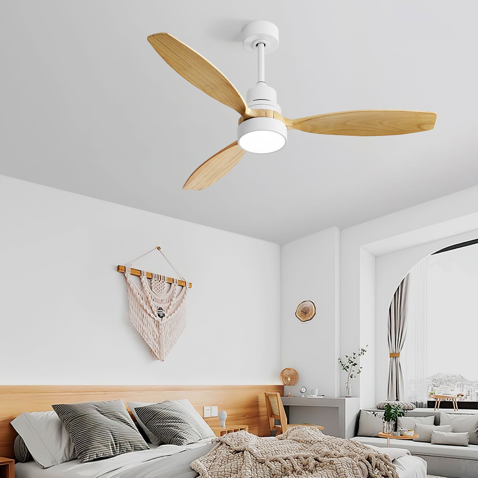 Nøordka Ceiling Fan Fixture Default 52" Nordic Inspired White Ceiling Fan With Light