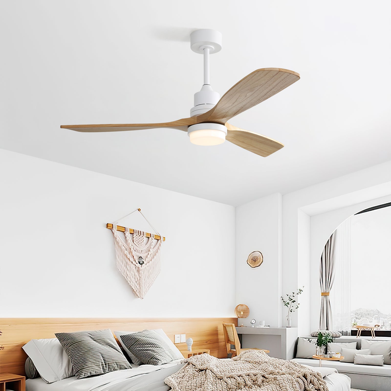 Nøordka Ceiling Fan Fixture Default 52" Nordic Inspired White Ceiling Fan With Light