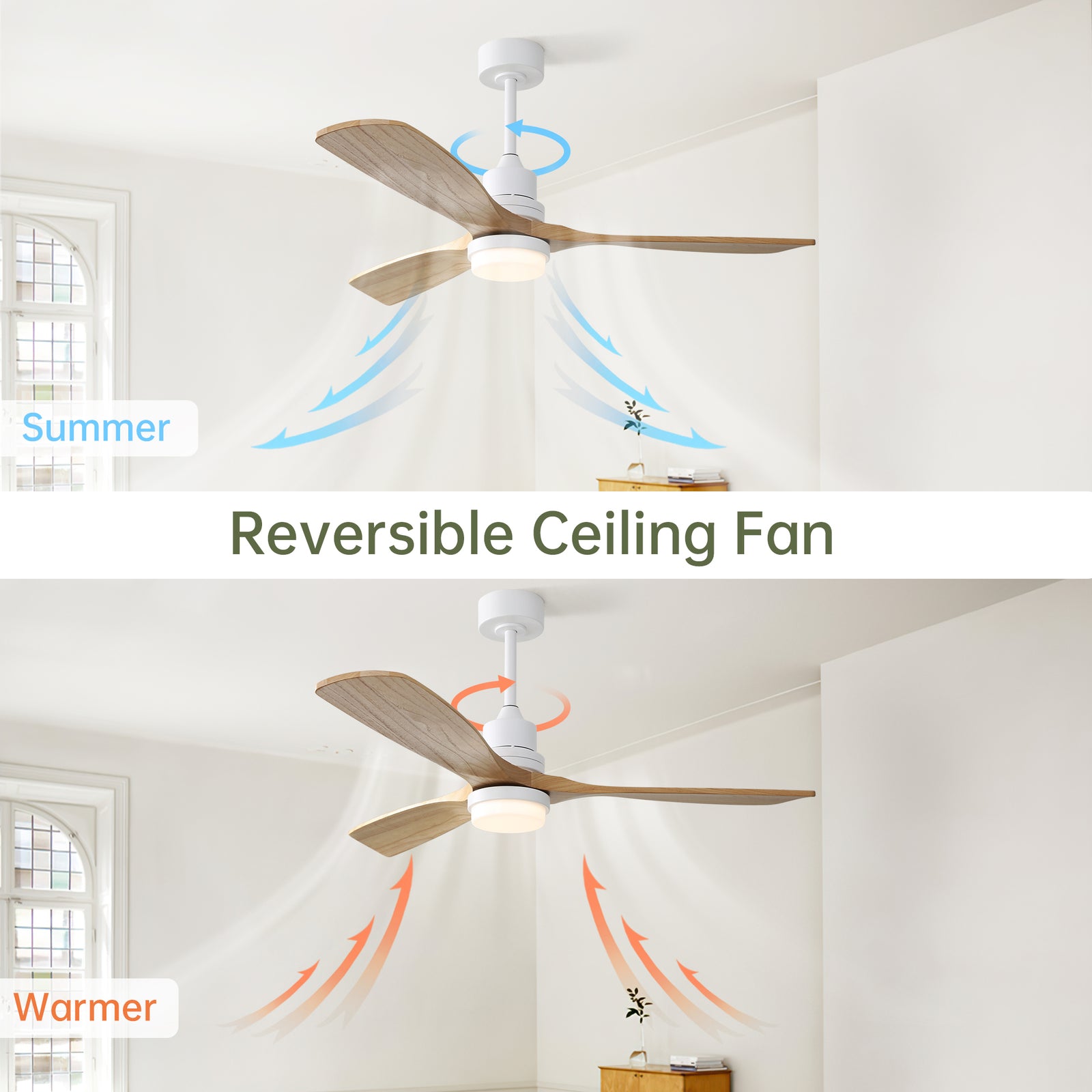 Nøordka Ceiling Fan Fixture Default 52" Nordic Inspired White Ceiling Fan With Light