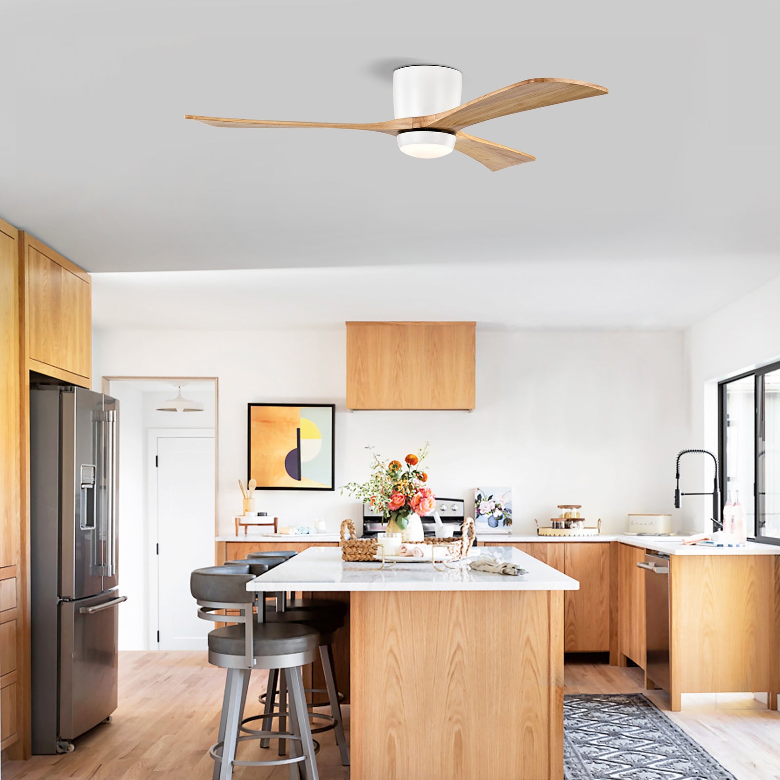 Nøordka Ceiling Fan Fixture Default 52" Nordic Inspired White Ceiling Fan with Light