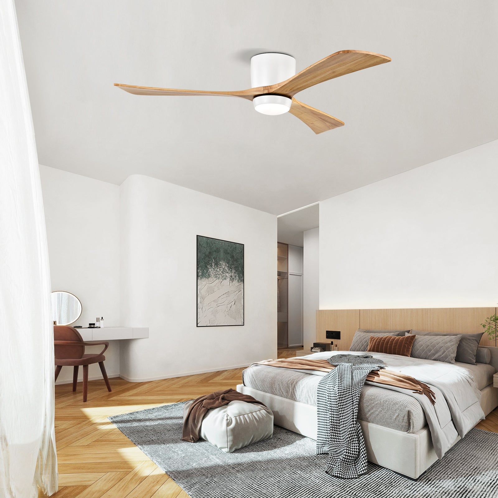 Nøordka Ceiling Fan Fixture Default 52" Nordic Inspired White Ceiling Fan with Light