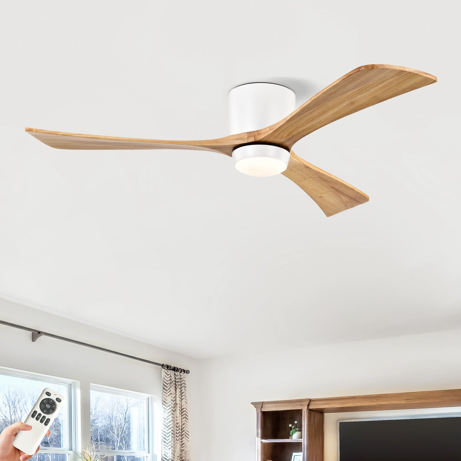 Nøordka Ceiling Fan Fixture Default 52" Nordic Inspired White Ceiling Fan with Light
