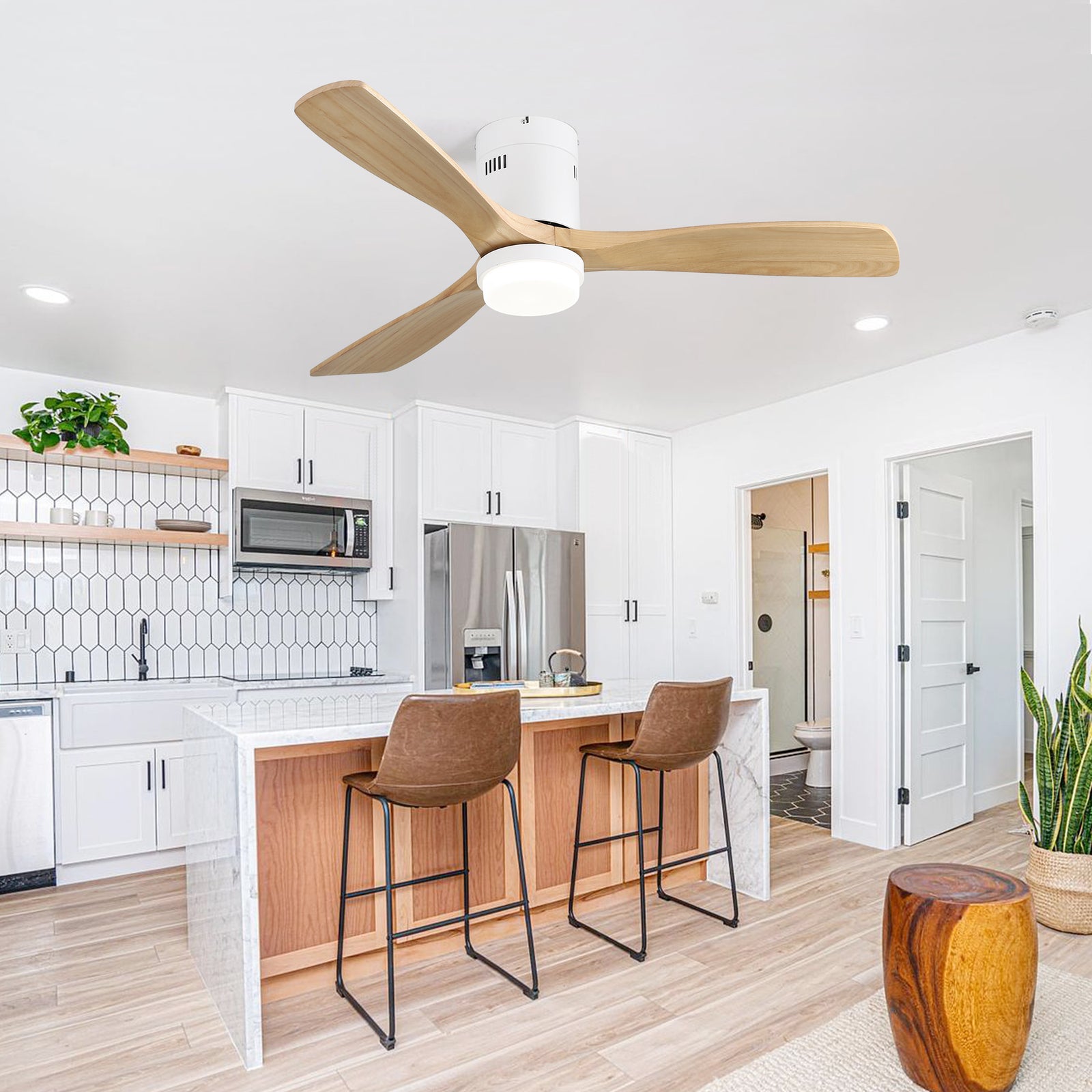 Nøordka Ceiling Fan Fixture Default 52" Nordic Inspired White Ceiling Fan with Remote