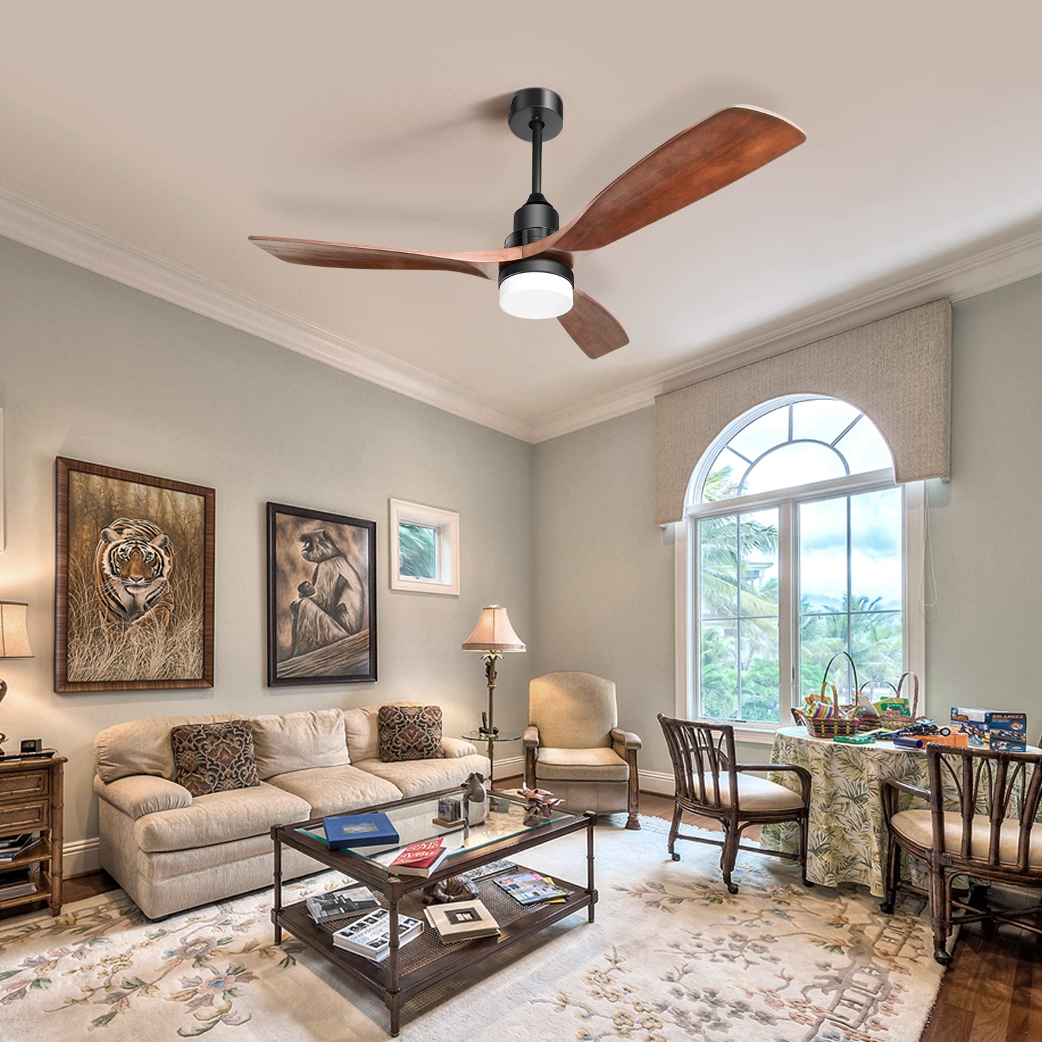 Nøordka Ceiling Fan Fixture Default 52" Quiet Performance Black Ceiling Fan with Light