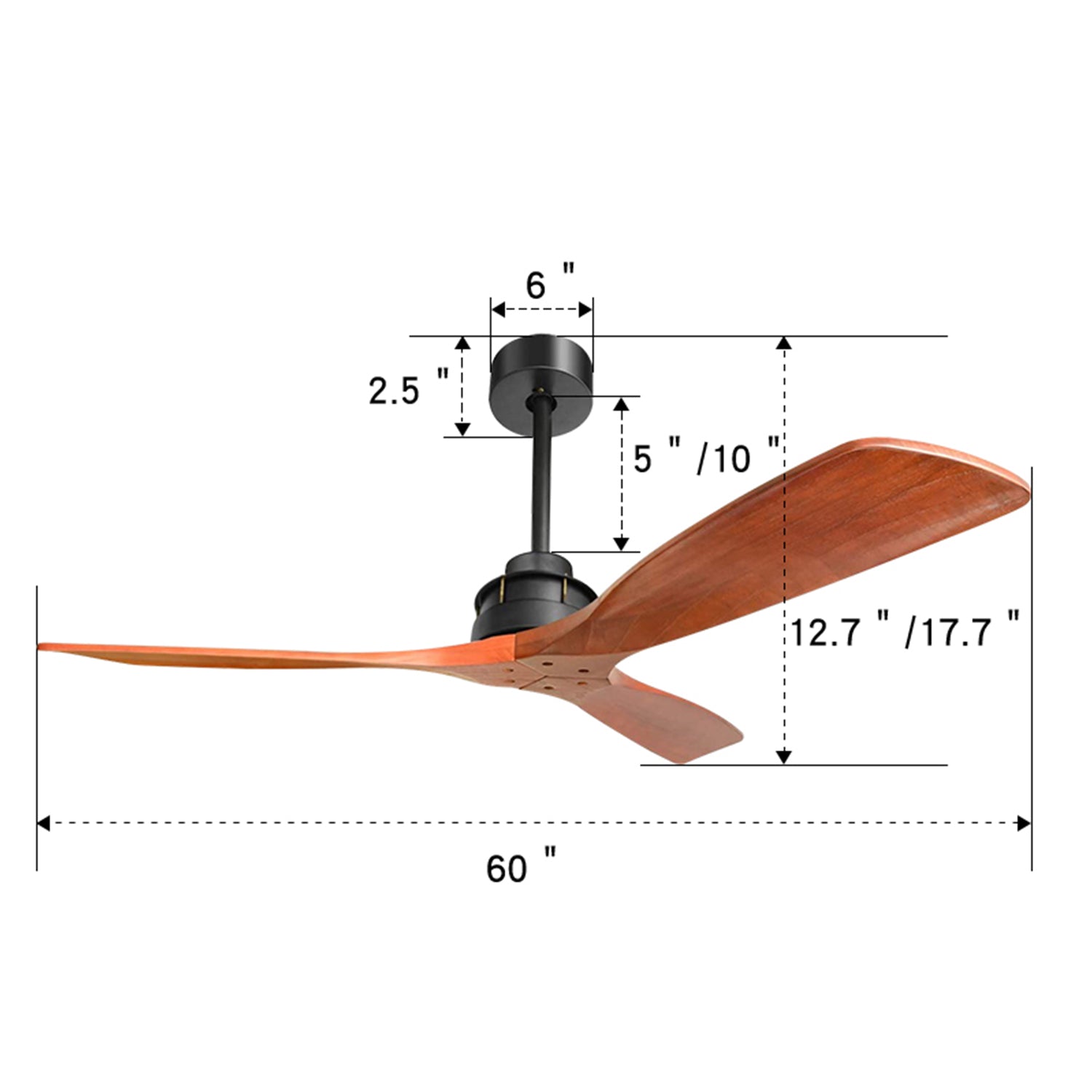 Nøordka Ceiling Fan Fixture Default 60" Nordic Inspired Black Ceiling Fan With Remote