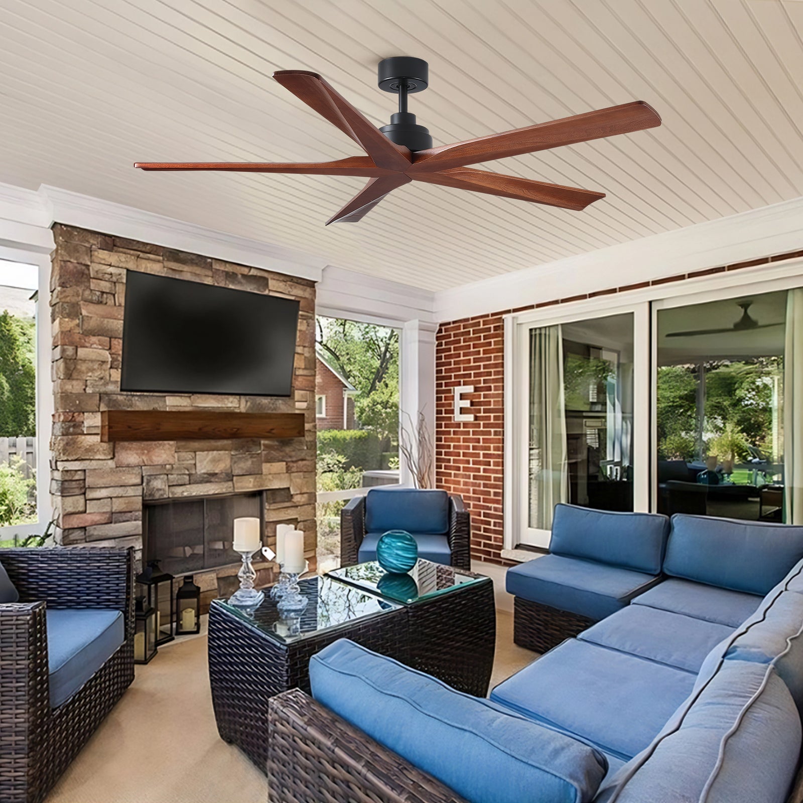 Nøordka Ceiling Fan Fixture Default 60" Nordic Inspired Black Ceiling Fan Without Light