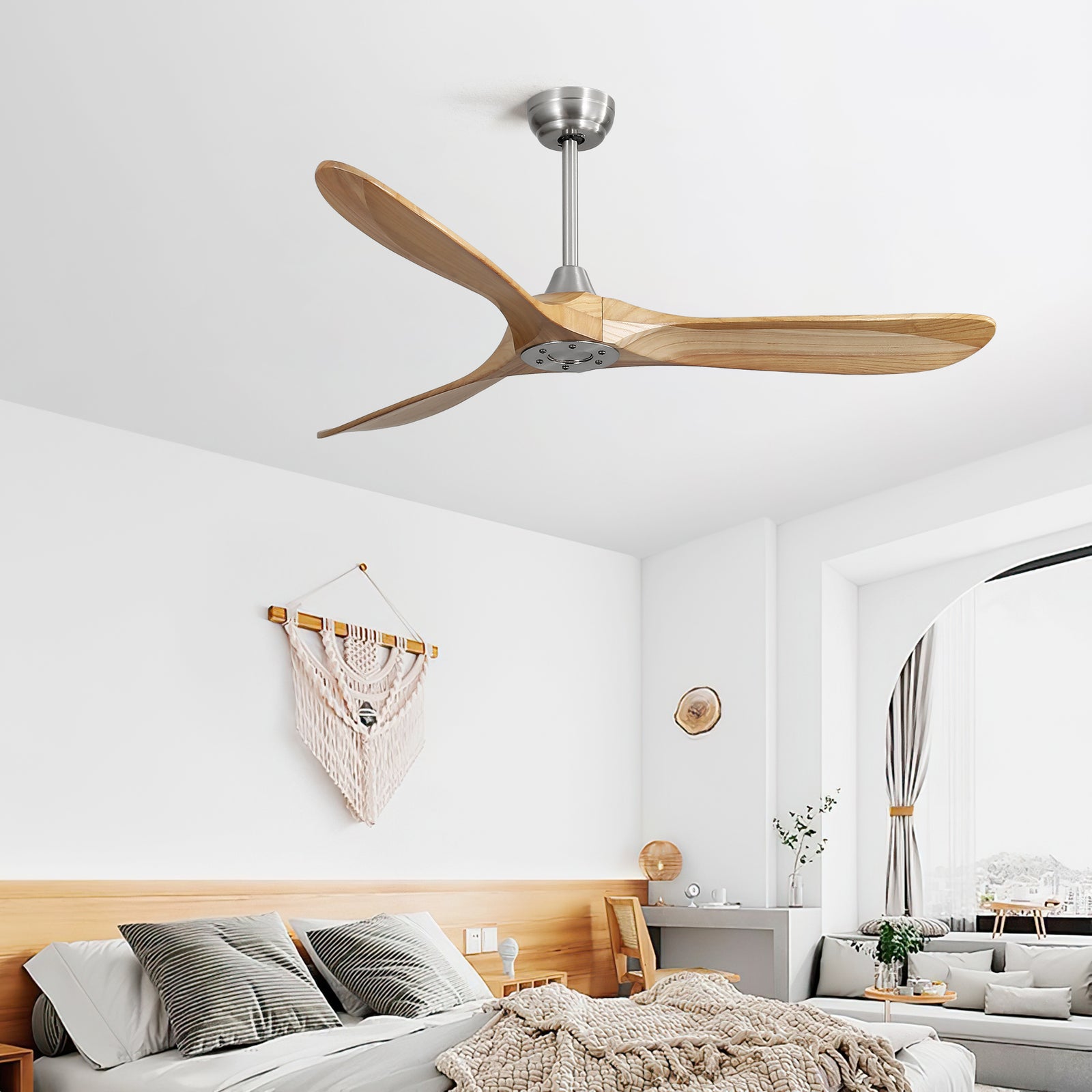 Nøordka Ceiling Fan Fixture Default 60" Nordic Inspired Brushed Nickel Ceiling Fan Remote