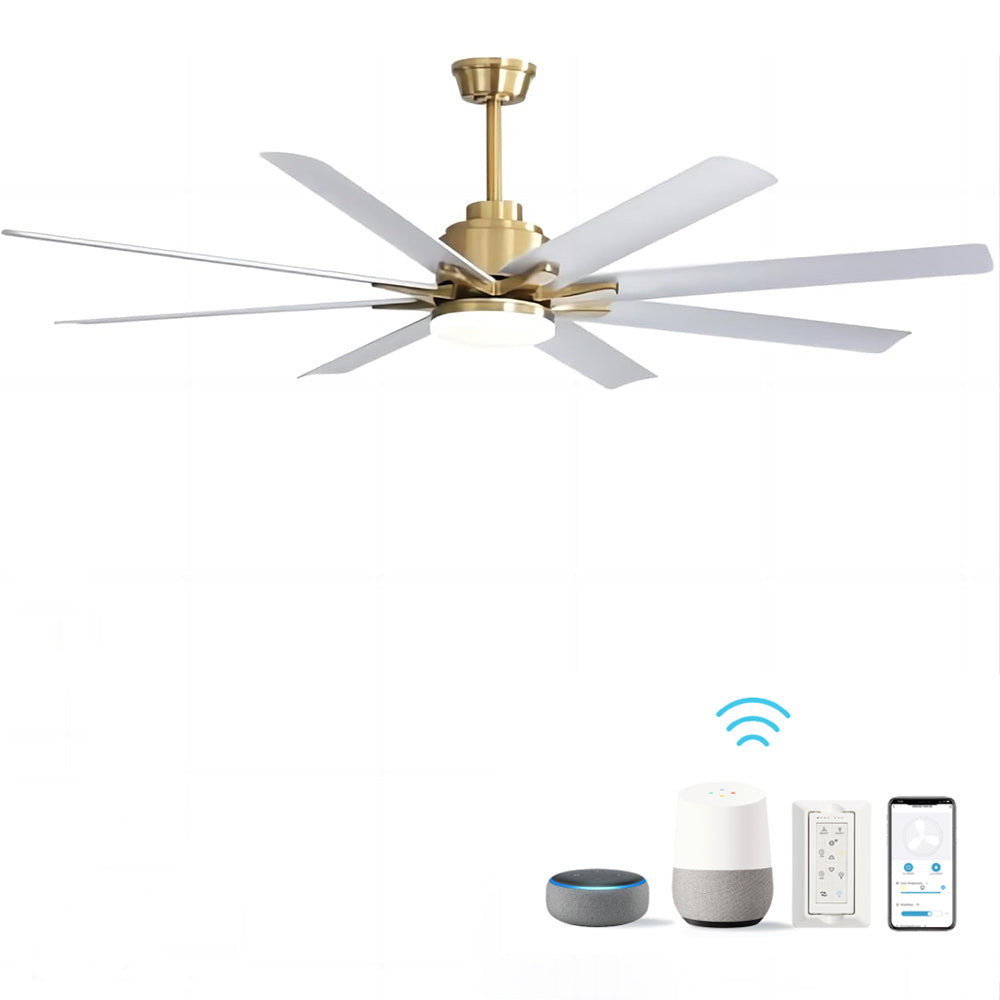 Nøordka Ceiling Fan Fixture Default 66" Contemporary Style Gold Ceiling Fan With Light