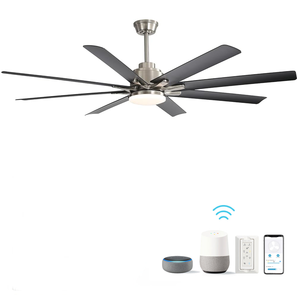 Nøordka Ceiling Fan Fixture Default 66" Quiet Performance Brushed Nickel Ceiling Fan