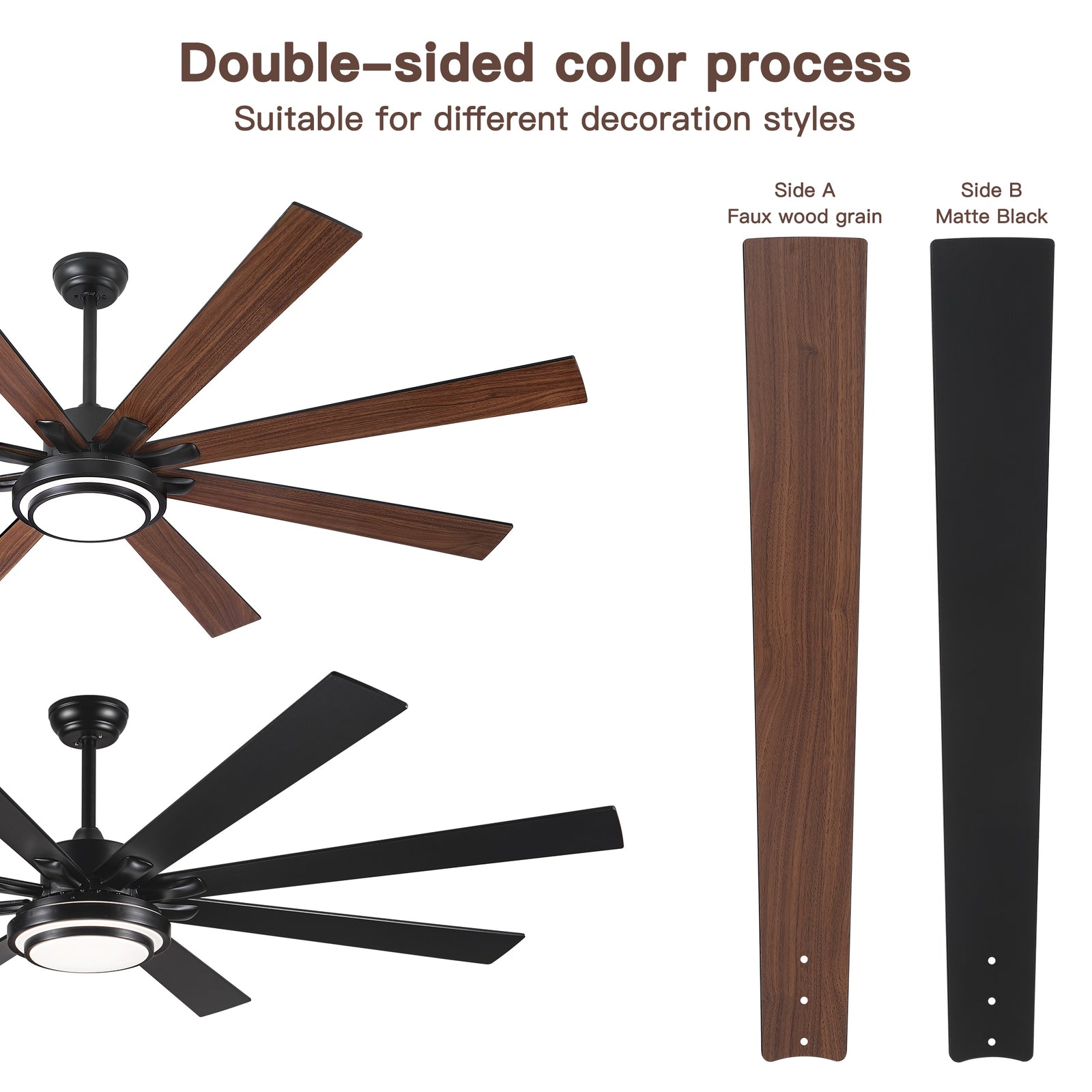 Nøordka Ceiling Fan Fixture Default 72" Modern Sleek Matte Black Ceiling Fan with Remote
