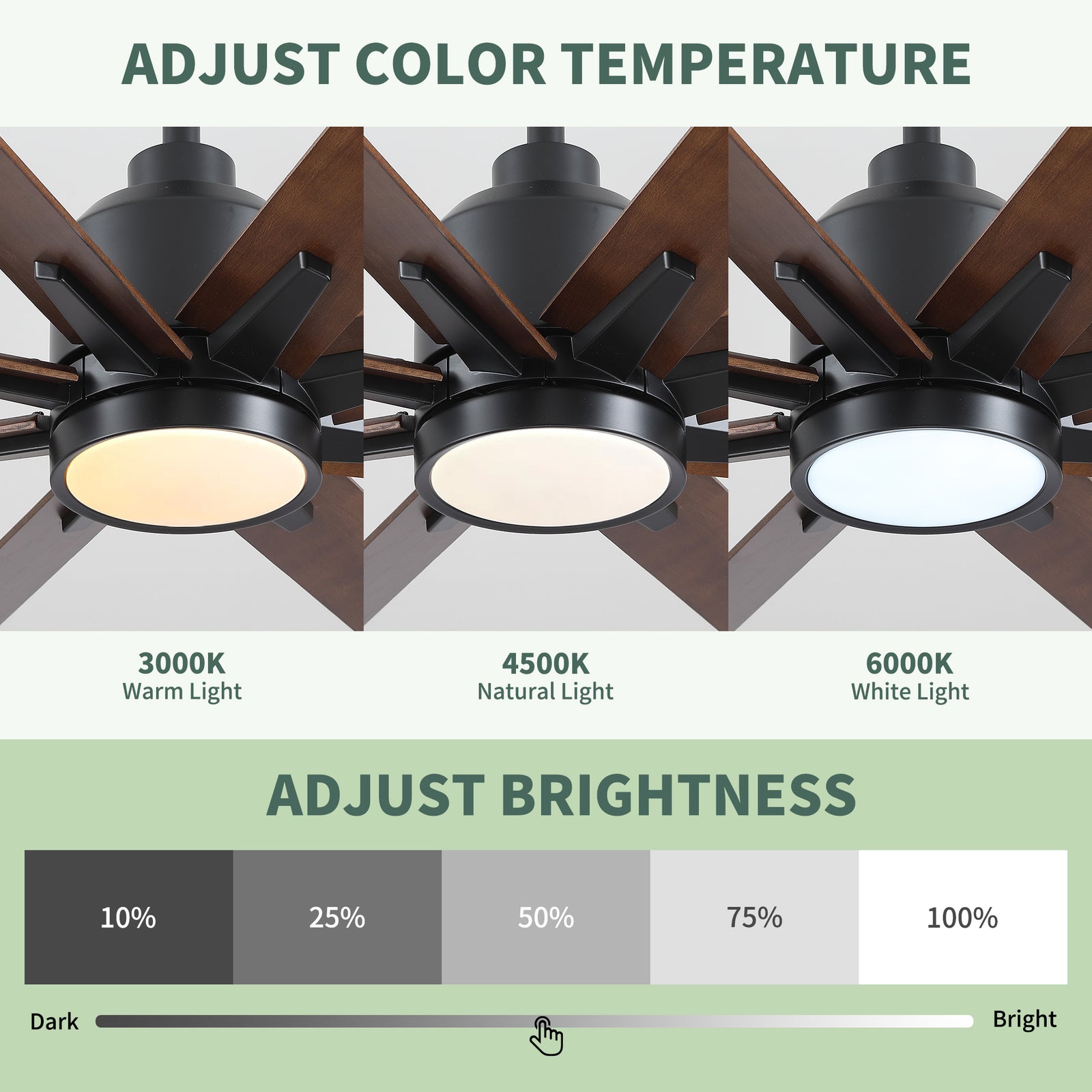 Nøordka Ceiling Fan Fixture Default 84" Modern Sleek Black Ceiling Fan With Light