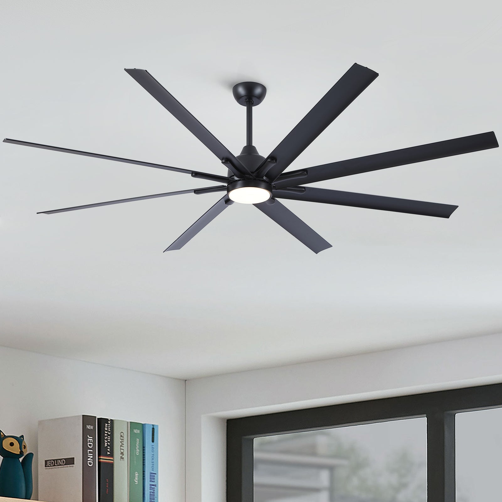 Nøordka Ceiling Fan Fixture Default 84" Nordic Inspired Black Ceiling Fan With Remote