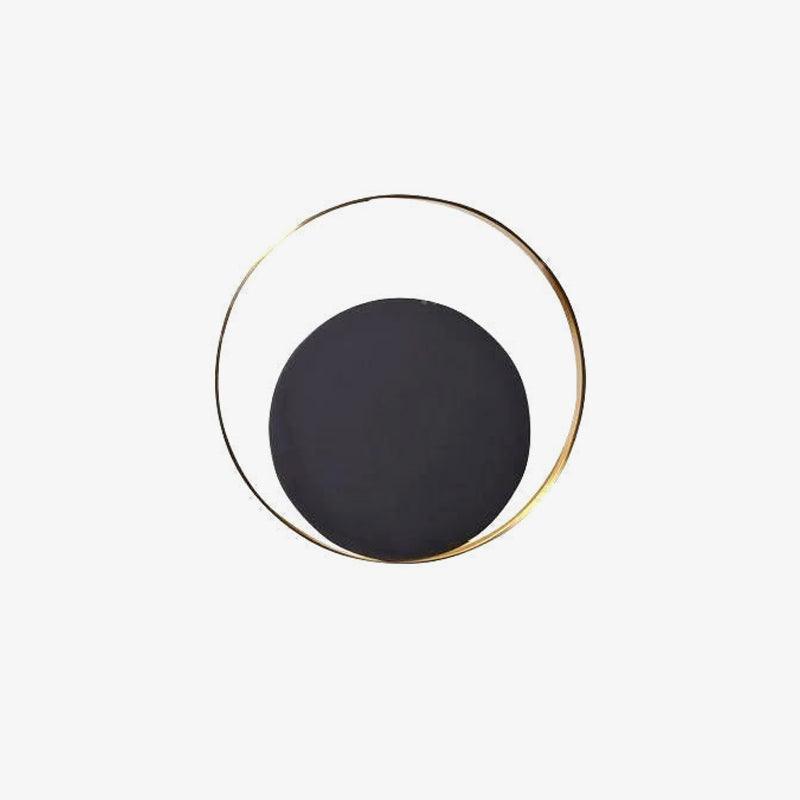 Nøordka Light Bespoke Wall Light Fixture ∅ 10.2″ x H 10.2″ / Dia 26cm x H 26cm / Black+Gold Interlocking Circular Ring Brass Finish Wall Lamp