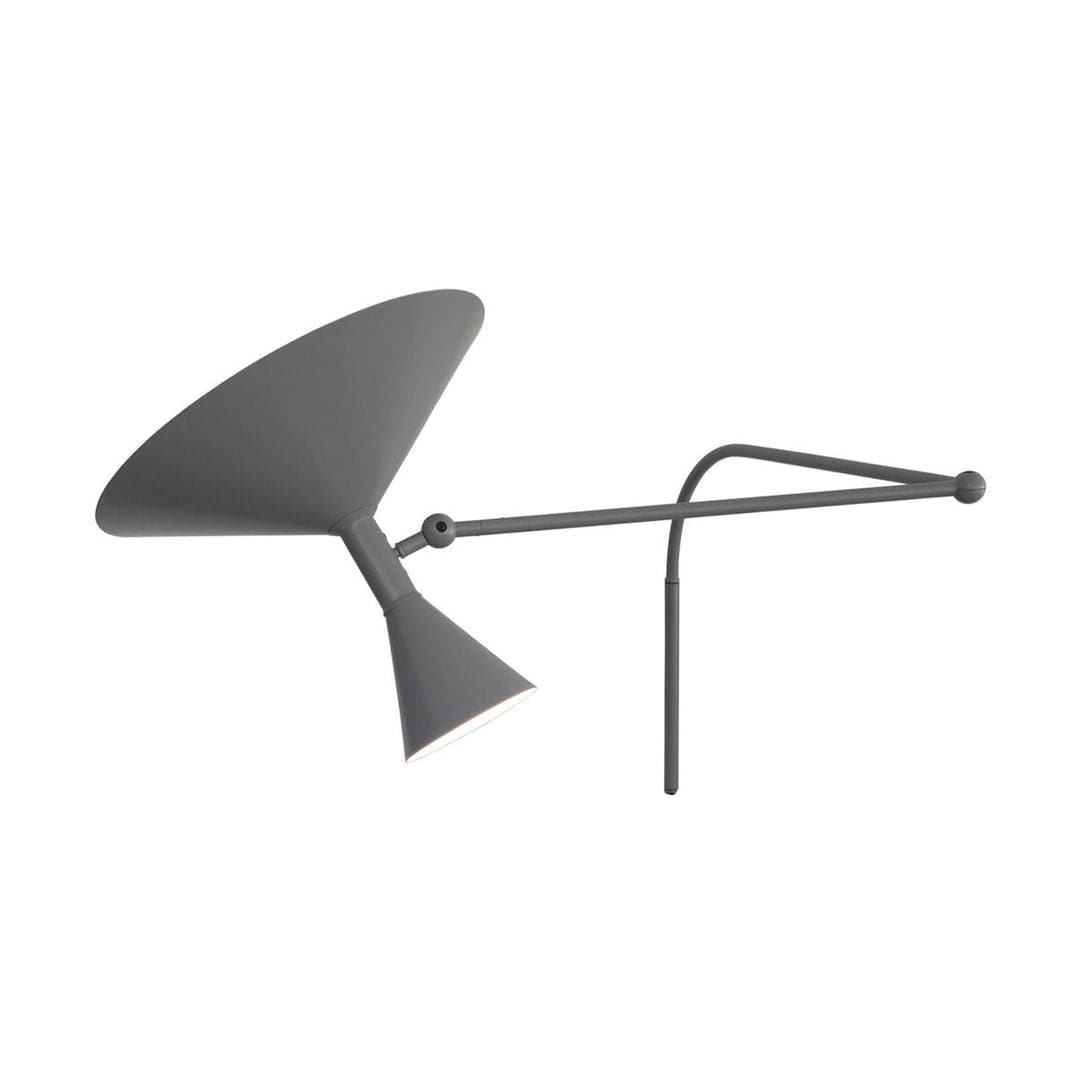 Nøordka Light Bespoke Wall Light Fixture ∅ 11.8″ x H 9.8″ / Grey Spun Aluminum Diffuser Contemporary Wall Light