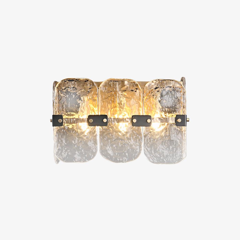 Nøordka Light Bespoke Wall Light Fixture ∅ 12.2″ x H 7.7″ / Dia 31cm x H 19.5cm / Clear Hand Blown Glass Brass Finish Wall Sconce
