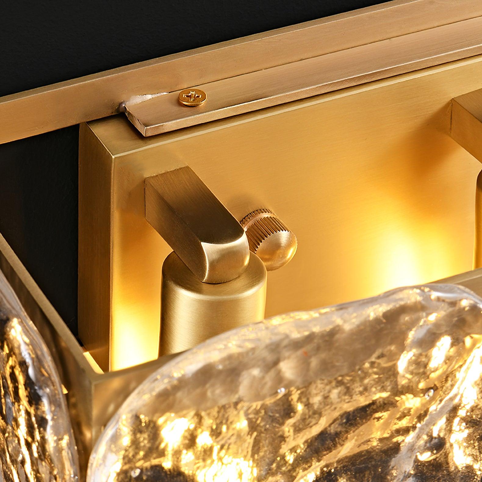 Nøordka Light Bespoke Wall Light Fixture ∅ 12.2″ x H 7.7″ / Dia 31cm x H 19.5cm / Clear Hand Blown Glass Brass Finish Wall Sconce