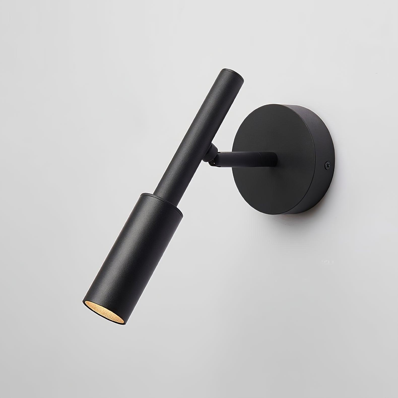 Nøordka Light Bespoke Wall Light Fixture ∅ 3.9″ x H 9.3″ / Dia 10cm x H 23.6cm / Black / Warm Light Tubular Contemporary Bedhead Mounted Wall Light