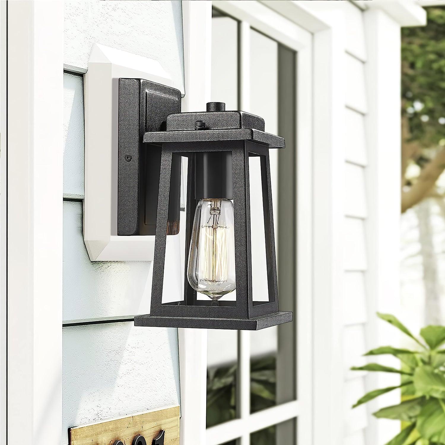 Nøordka Light Bespoke Wall Light Fixture ∅ 5.1″ x H 11″ / Dia 13cm x H 28cm / Black Lantern Timeless Classic Black Finish Wall Lamp