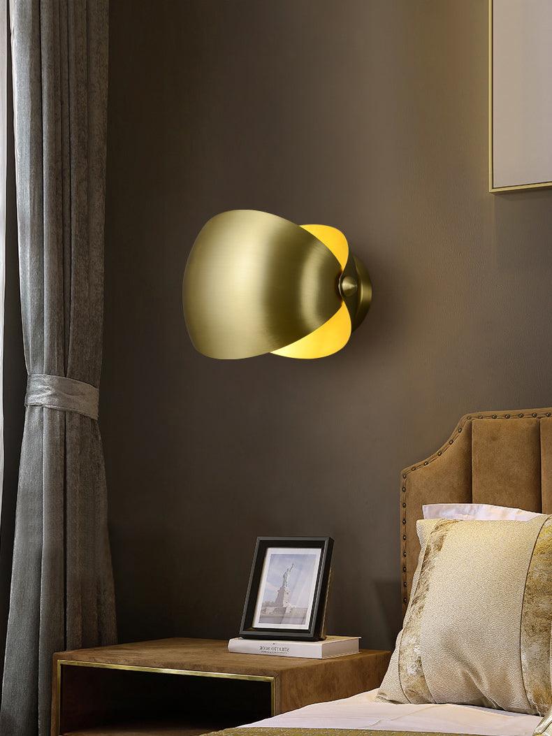 Nøordka Light Bespoke Wall Light Fixture Φ 8.7″ x H 5.9″ / Dia 22cm x H 15cm / Brass Brass Hemispherical Contemporary Wall Lamp