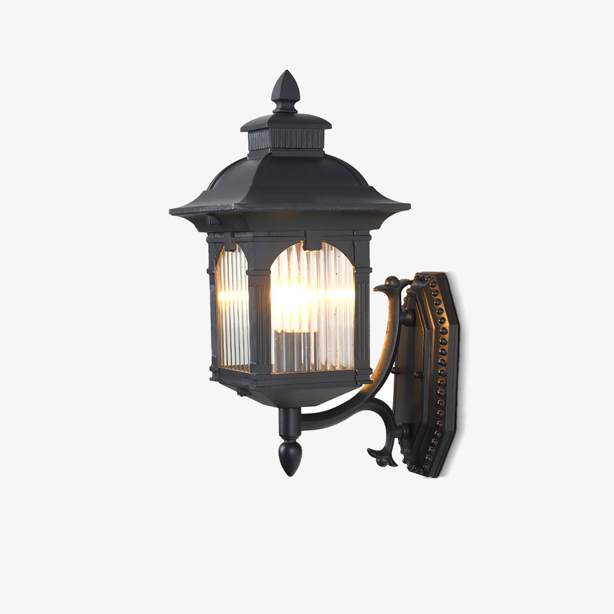 Nøordka Light Bespoke Wall Light Fixture Black: L 7.5″ x W 9.4″ x H 16.9″ Architectural Sophisticated Outdoor Wall Light