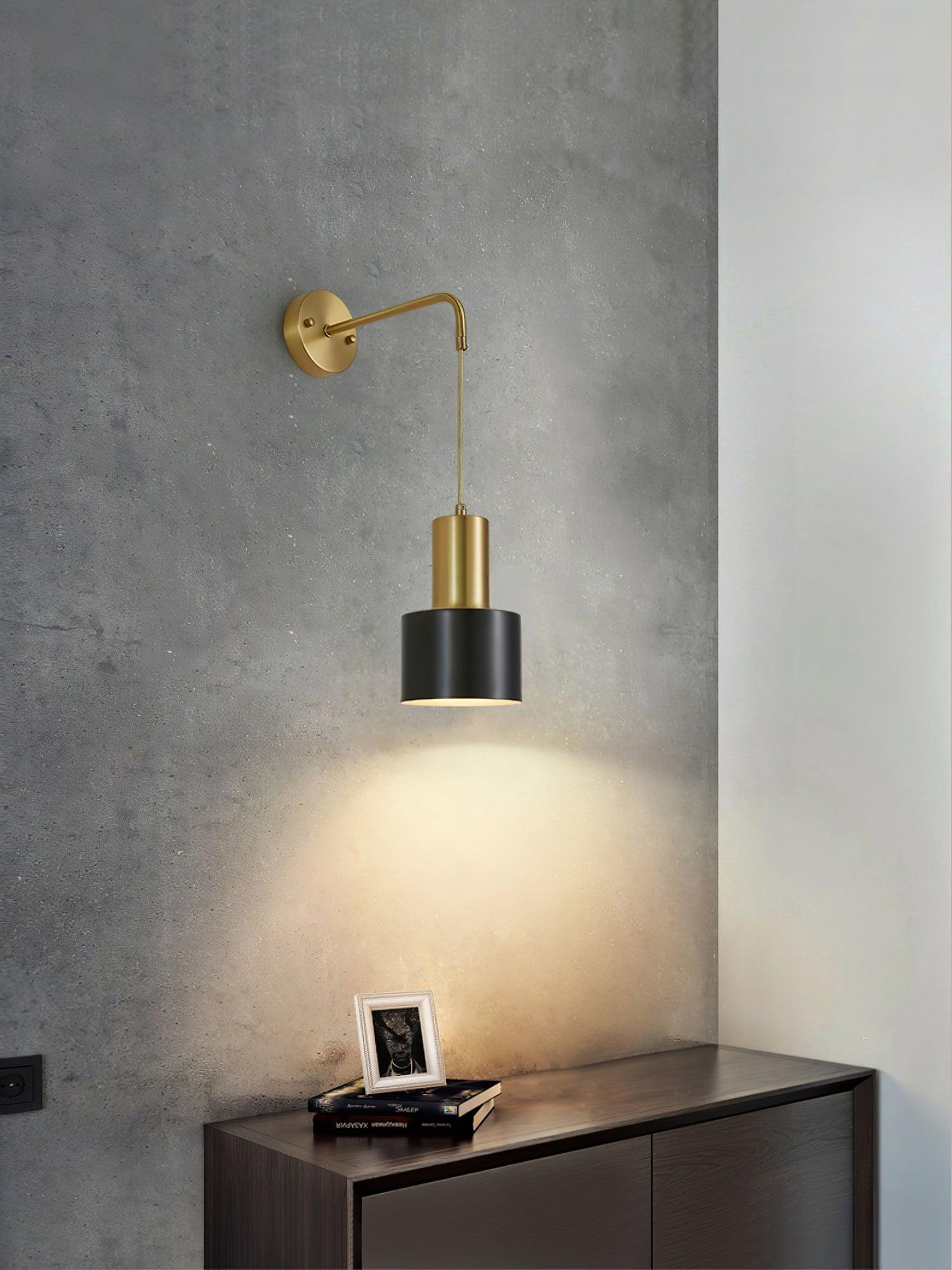 Nøordka Light Bespoke Wall Light Fixture Brass And Matte Black Contemporary Wall Lamp